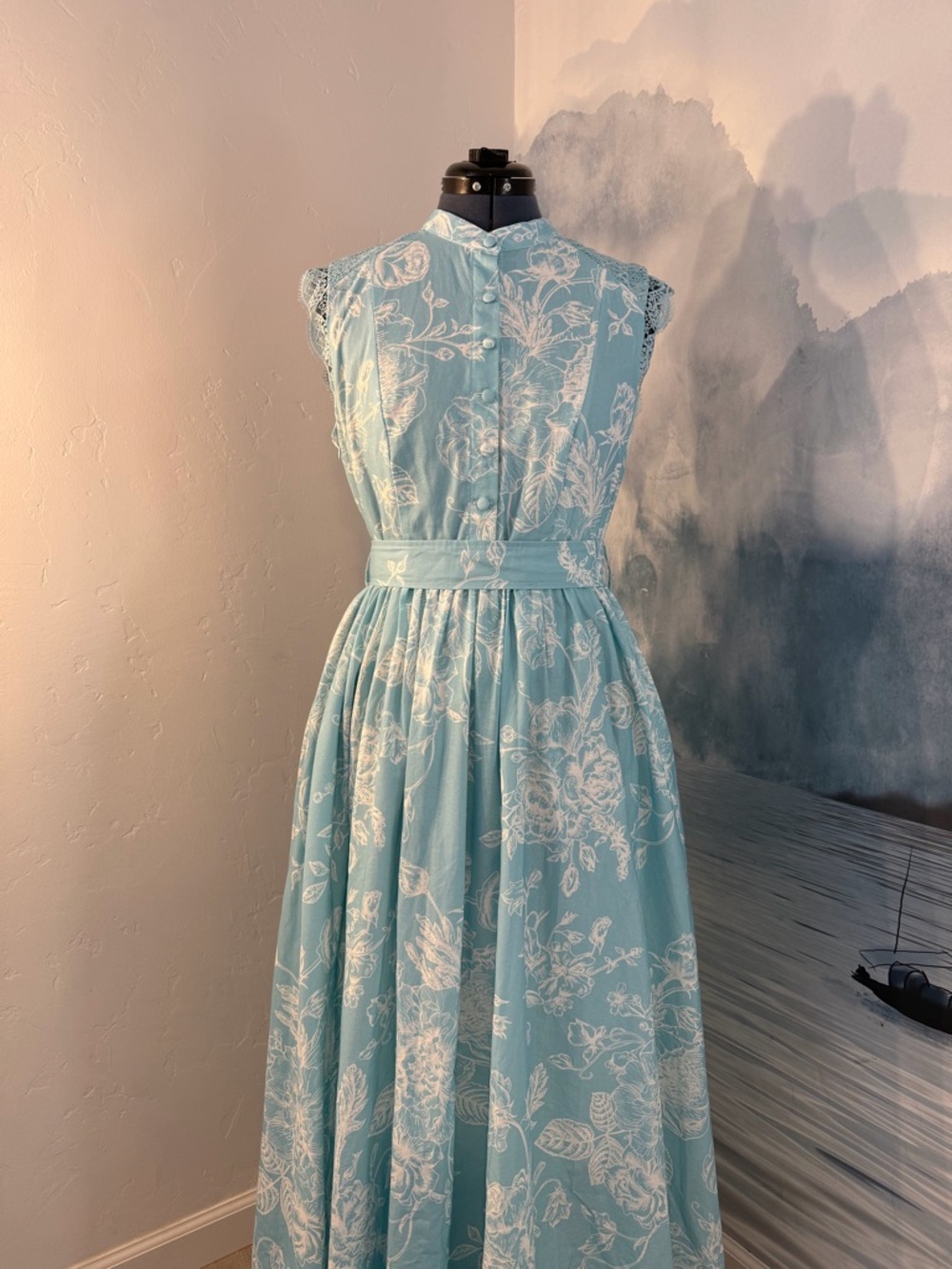 Blue Floral Maxi Dress #164 - Picture 3 of 9